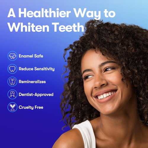 MySmile Teeth Whitening Strips, Hydroxyapatite-Infuse White Strips, Non-Sensitive Teeth Whitening with Soothing Natural Ingredients, Enamel-Safe, Residue-Free, Non-Slip, 21 Treatments Kit