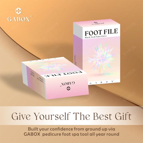 GABOX Nano Glass Pro Foot File - Callus Remover for Feet - Heel Foot Scrubber Dead Skin Exfoliator - Pedicure SPA Tool for Women & Men - Removedor de Callos en Los Pies - Crystal Gold