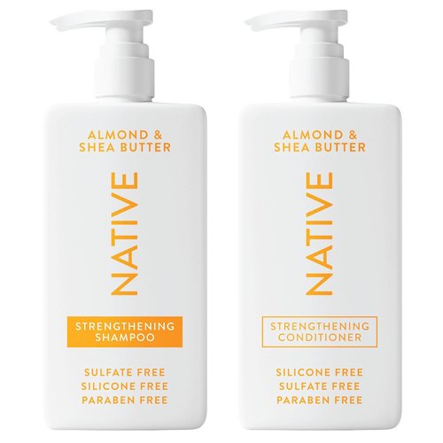 Native Shampoo & Conditioner Set - Naturally Derived, Sulfate & Dye Free | Almond & Shea Butter, 16.5 fl oz Each (2 Pack)