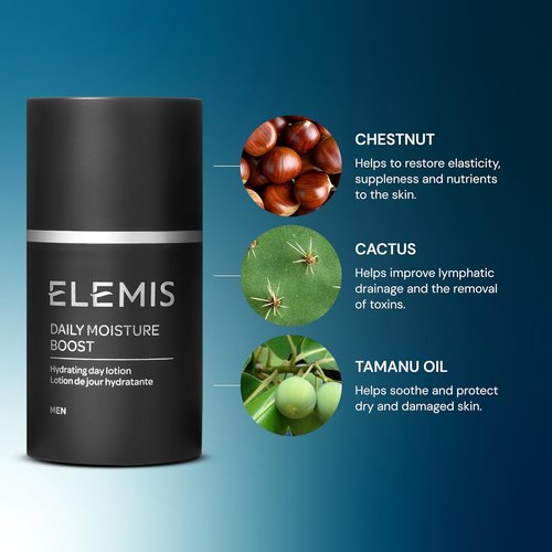 ELEMIS Daily Moisture Boost for Men - Lightweight Hydrating Post-Shave Lotion | 50 mL for Soothing, Nourishing Skin