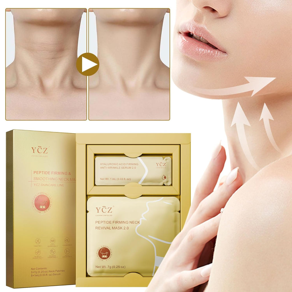 Ycz Firming Neck Mask | Deep Hydration & Collagen Anti-Wrinkle Patches with 8 Peptides