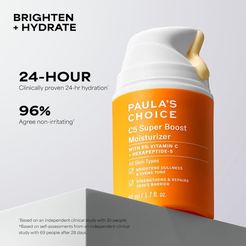 Paula's Choice C5 Super Boost Face Moisturizer - 5% Vitamin C & Squalane for Even Skin Tone