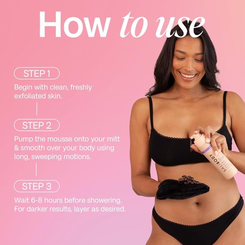 Bali Body Deep Violet Self-Tanning Mousse & Mitt Bundle - Streak-Free, Natural Bronzed Glow | Vegan & Cruelty-Free
