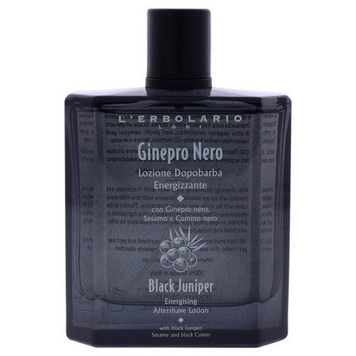 L'Erbolario Energizing After Shave Lotion - Hydrating Aftershave for Men for Soothed Face and Neck - Woody Post Shave Cream - Black Juniper - 3.3 oz
