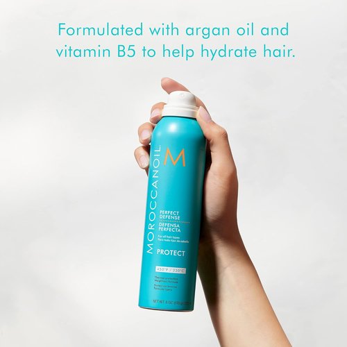 Moroccanoil Smooth Style Heated Brush & Perfect Defense Spray Bundle - Ultimate Hair Care Set