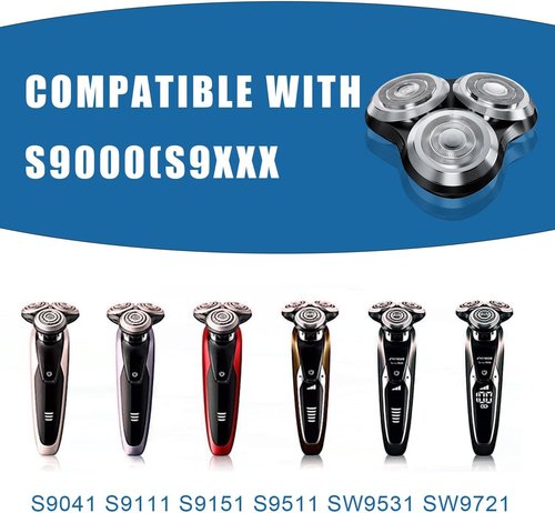 Philips Norelco SH90 Replacement Heads - Upgrade Double-Layer Precision Blades (3 Pack)