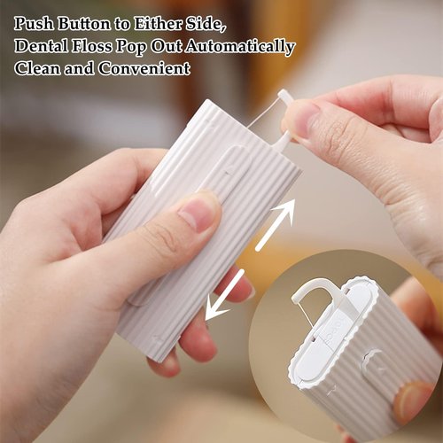 308 Count Dental Floss Picks with Dispenser, Superlight Floss Picks Travel Case, Super Smoothly on Tight Spaces, Efficiently Cleans Between Teeth to Help Fight Plaque (White)