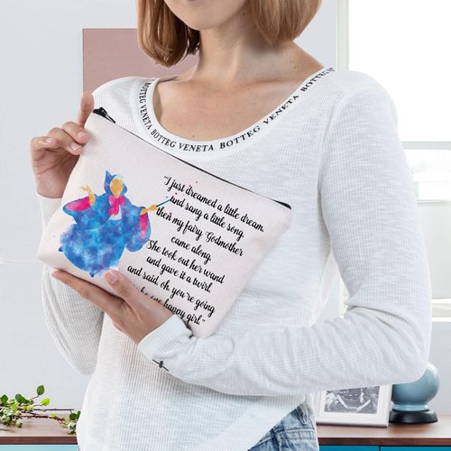 BWWKTOP Fairy Godmother Cosmetic Makeup Bag Fairy Godmother Gifts Fairy Tale Inspired Gifts Magical Princess Makeup Zipper Pouch Bag (i just dreamed)