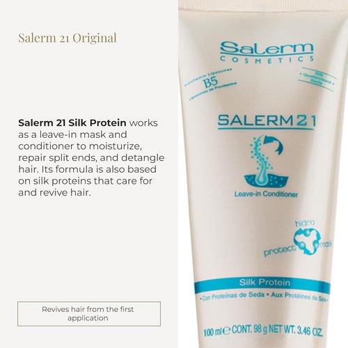 Salerm Instant Hair Conditioner 21 - Silk Protein Leave-In or Rinse-Out - 100 ml Hydrating Formula