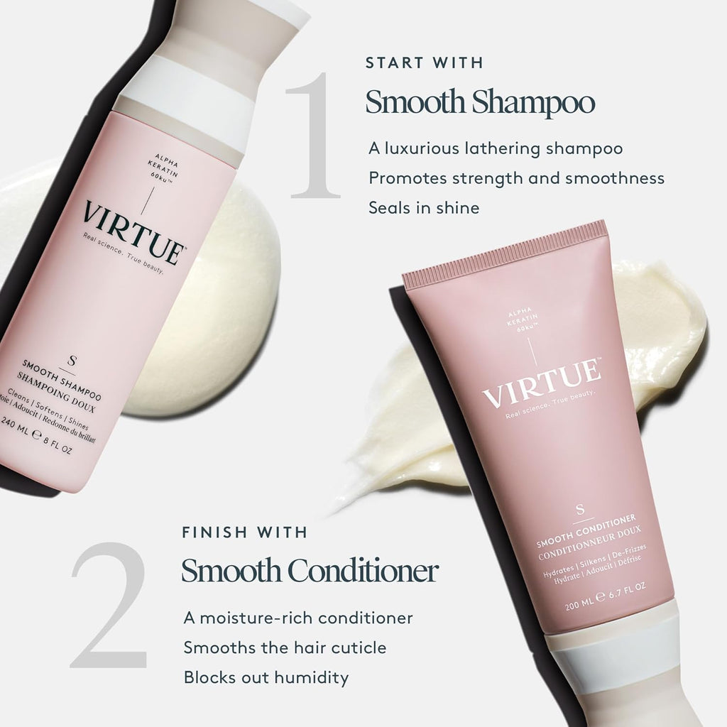 Virtue Smooth Conditioner - Frizz Control for Curly Hair | Sulfate-Free & Color Safe, 8 Fl Oz