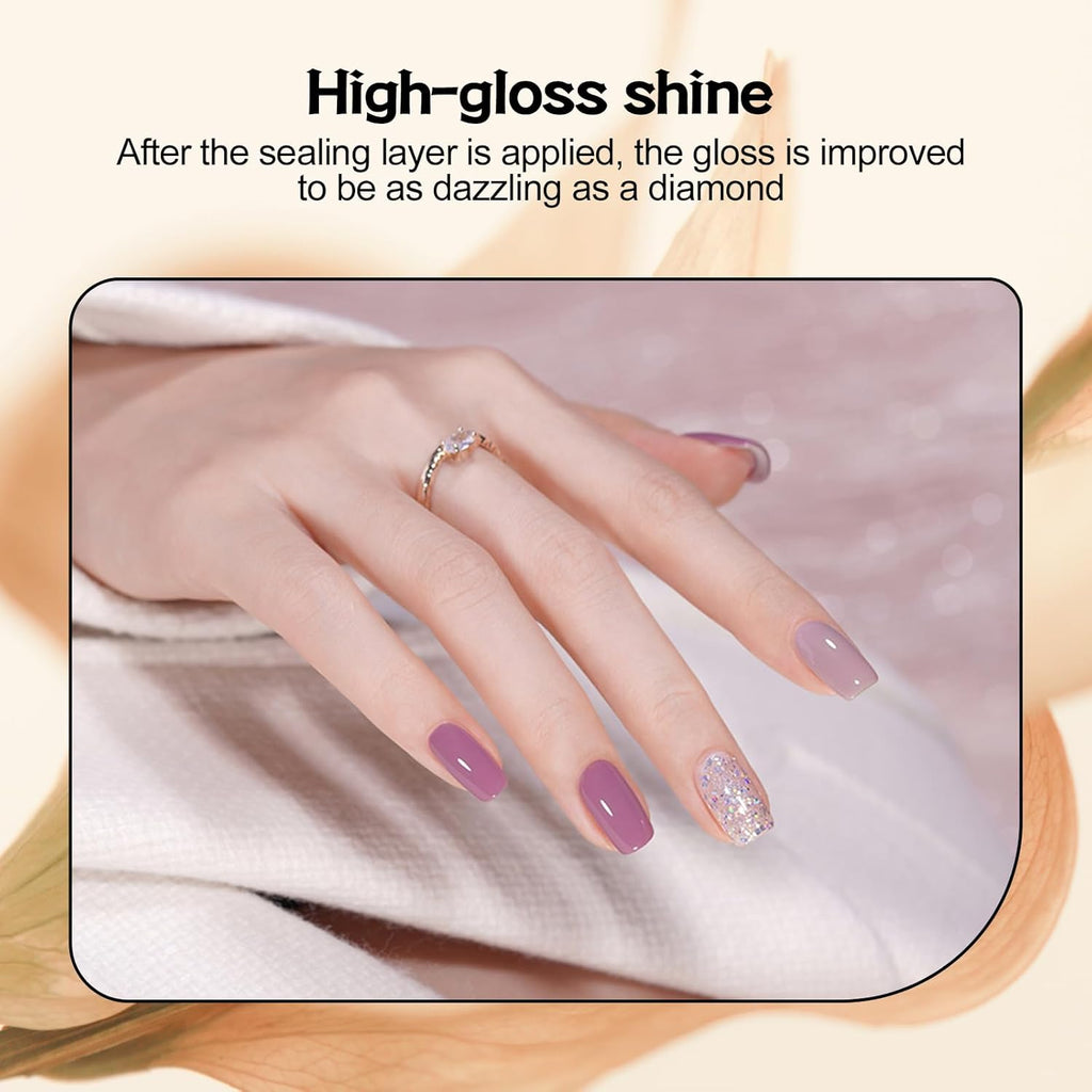 ADHERE Top Coat Gel Nail Polish - 15ML No Wipe Clear Finish for Long-Lasting Shine | Ideal for Home DIY & Nail Salons