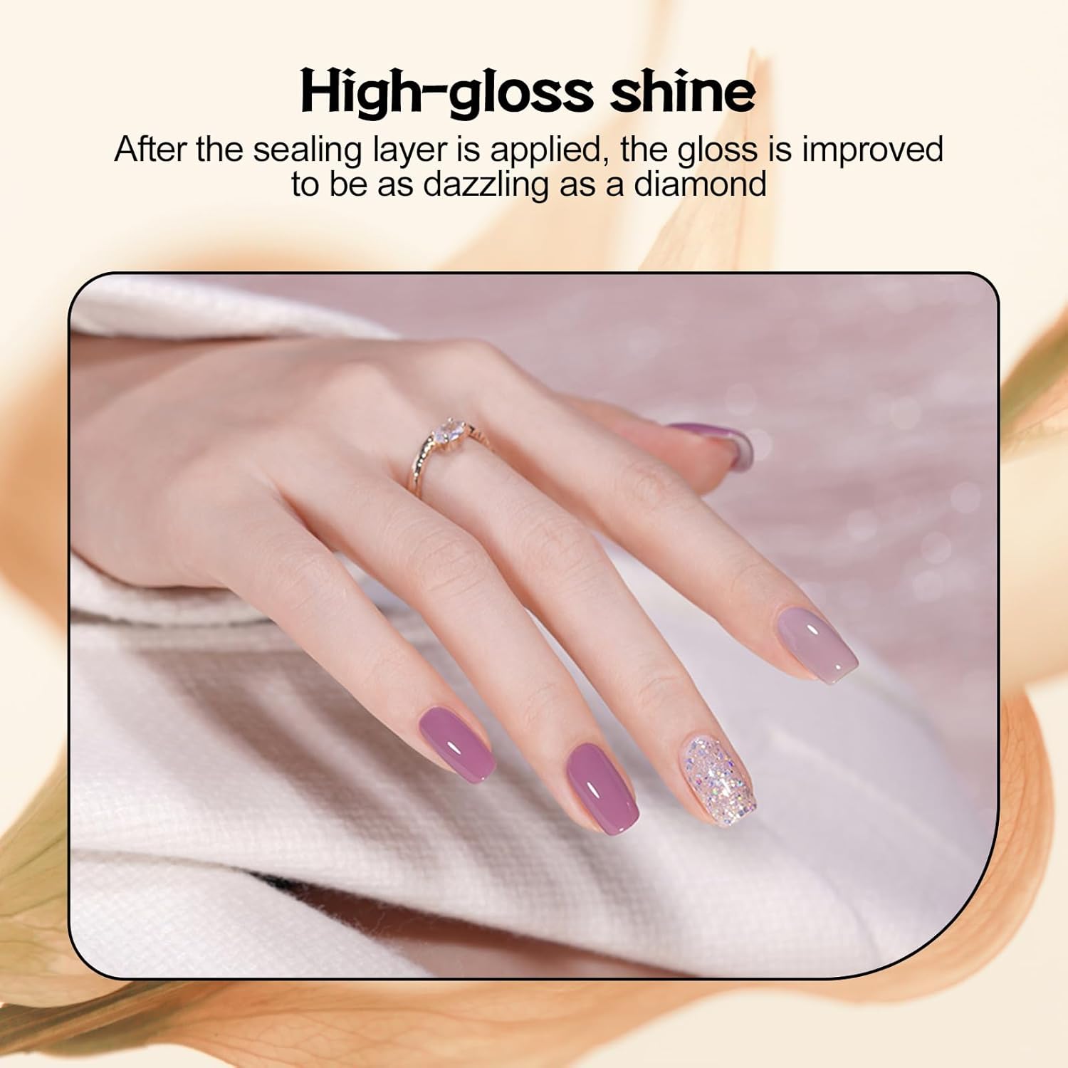 ADHERE Top Coat Gel Nail Polish - 15ML No Wipe Clear Finish for Long-Lasting Shine | Ideal for Home DIY & Nail Salons