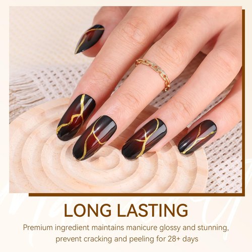 Makartt Gel Paint for Nail Art Set: 6 Colors No Wipe Solid Gel Polish for DIY Design at Home, Soak Off UV LED Manicure, Silver White Black Red Gold Nude