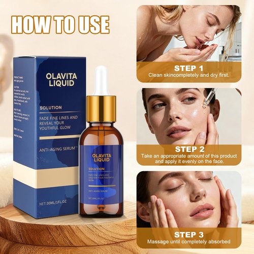 Olavita Liquid, Olavita Liquid Solution Anti Aging Serum, Vitamin C & E Serum,Olavita serum for wrinkles, Diminishes Fine Lines & Wrinkles For A Youthful Glow (2pcs)