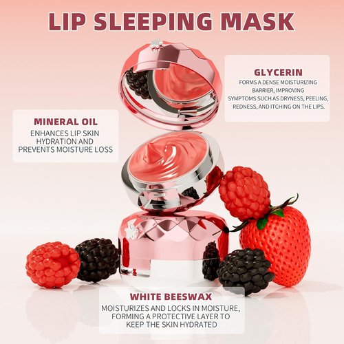 Skiennix Lip Sleeping Mask - Overnight Hydration for Dry, Chapped Lips | Vegan & Cruelty-Free, 20g