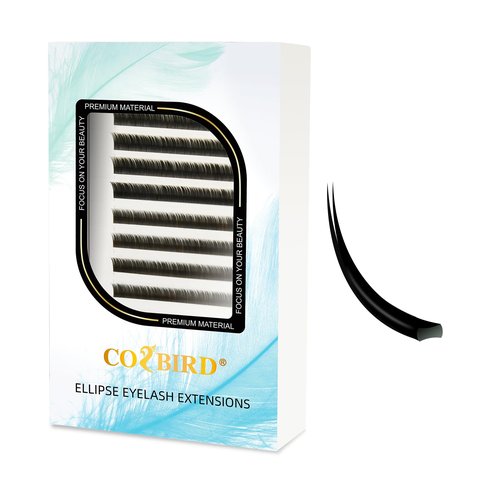 COZBIRD Bottom Lashes Eyelash Extensions Flat Ellipse 0.20 J curl 6mm 7mm 8mm Mix Tray Natural Under Lahes 1X1 Lash Supplies Faux Mink Soft Split Tips