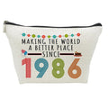 Choinn 40th Birthday Gifts for Women, Funny 40 Year Old Gift Makeup Bag, 1986 40th Birthday Decorations Makeup Bags for Her, Mom, Aunt, Wife, Sister, Coworker, Friend, Mothers Day Cosmetic Travel Bag