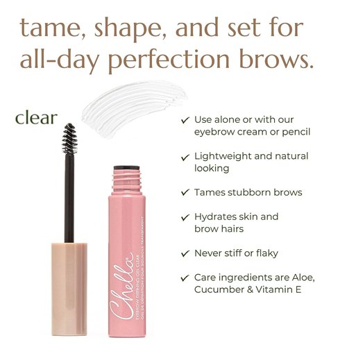Chella Eyebrow Gel - Clear Defining Formula for Natural, Long-Lasting Brows | Vegan & Cruelty-Free