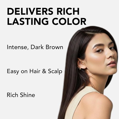 Motions Xpress Permanent Hair Color Shampoo - Dark Brown, 5-Minute Gray Coverage, Ammonia-Free, 0.84 Oz