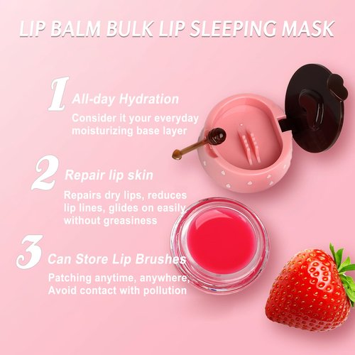 10 PCS Bee Lip Balm Lip Mask Honey Pot,Mothers Day Gifts,Teacher Appreciation Gifts,Honey Lip Balm Bulk Gifts Lip Sleeping Mask Overnight Lip Moisturizer,Easter Basket Stuffers,Party Favors for Women
