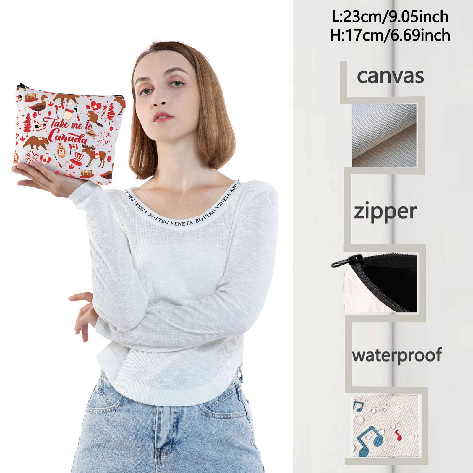 WZMPA Canada Travel Cosmetic Bag Canada Souvenir Gifts Take Me To Canada Zipper Pouch Bag Canada Trip Merchandise (To Canada)