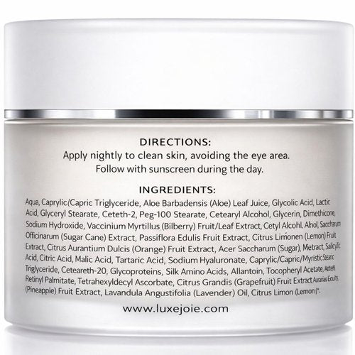 LuxeJoie Glycolic Moisture Creme – Exfoliating Face Moisturizer with Glycolic Acid – Lightweight Hydrating Cream for Smoother-Looking Skin – 1.7 oz
