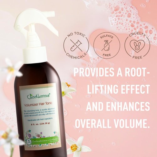 Just Nutritive Volumizer Hair Tonic - Instant Volume & Lift | Lightweight Root Lifter for All Hair Types | 8 Fl Oz