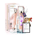 BTYJLEBE Dual Head Bikini Trimmer for Women 5-in-1 【IPX7 Waterproof】 Electric Razors 【German-TXO-Technology】-Painless-Blade Body Shaver for Pubic Hair Underarm Leg Arm Body Face (Peach)