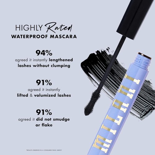 Milani Waterproof Mascara - Volume & Length with Anti-Gravity Black Shade | Castor Oil Infused Wand