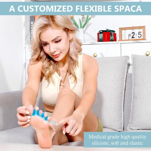 sundpik Toe Separators for Women and Men, Gel Toe Spacers for Pedicure and Foot Alignment, Comfortable Foot Care for Bunions and Overlapping Toes