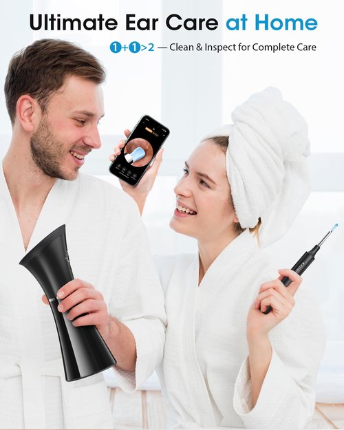 Ear Wax Removal Kit with Camera – Ear Cleaner Tool for Safe & Effective Ear Care – Includes Ear Camera for Visual Inspection & Gentle Ear Irrigation System – Complete Ear Cleaning Solution