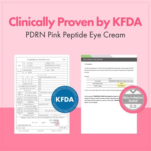 TOSOWOONG PDRN Pink Peptide Eye Cream with Salmon DNA PDRN 5,000ppm, Anti Aging Formula with Caffeine & Liposome Retinol for Fine Lines, Dark Circles and Wrinkles, Korean Skincare, 30ml / 1.01 fl.oz.