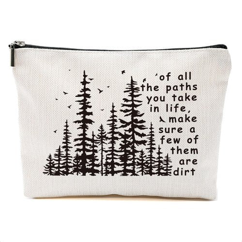 DHKG Hiking Gifts Camping Gifts Forest Inspirational Makeup Bag Cosmetic Bag Zipper Pouch Christmas Thanksgiving Birthday Travel Gifts for Travelers Women Bestie Friend Nature Lover Sister Aunt
