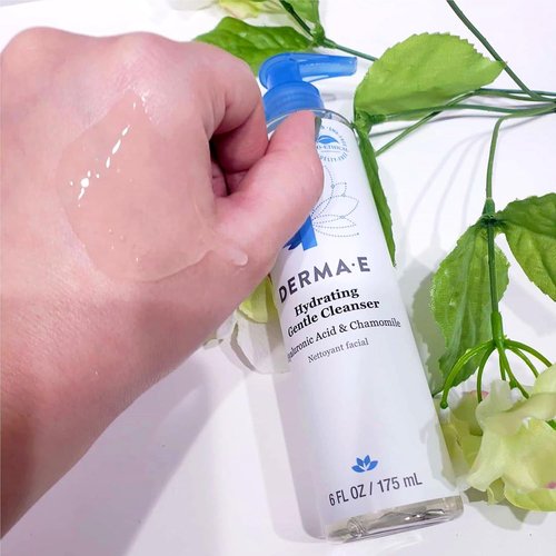 Derma E Hydrating Gentle Cleanser - Moisturizing Facial Wash with Hyaluronic Acid, 6 fl oz