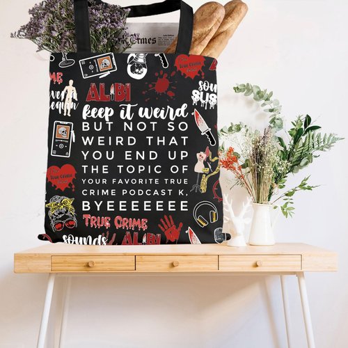 Morbid Crime Inspired Gift True Crime Club Makeup Bag True Crime Fan Zipper bag (BYEEEEEEE tote)