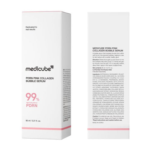 medicube PDRN Pink Collagen Bubble Serum | Bubble-to-Glow Firming Serum with 99% Purity PDRN & Low-Molecular Collagen | Lightweight, Fast-Absorbing Bubble Texture for Radiant, Plump Skin | 3.21 fl.oz