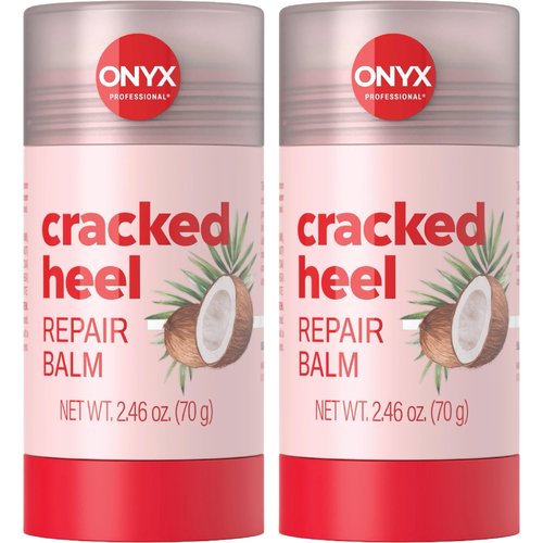 Onyx Professional Cracked Heel Repair Balm Stick for Dry Cracked Feet Treatment, Coconut Scent, 2 pack - Moisturizing Foot Balm, Rolls On, Cracked Heel Treatment