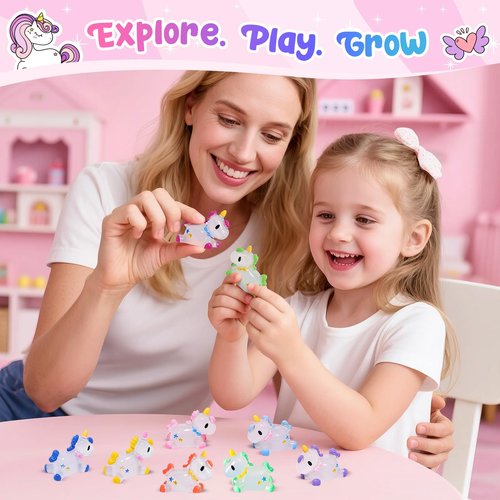 Bofuoos Unicorn Bath Bombs with Surprise Toys Inside, Birthday Valentines Day Gifts for Girls, 9 Packs Bubble Bath Bomb for Kids Girls, Easter Basket Stuffers (36+ Months)