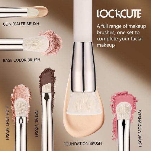 LOCKCUTE 4pc Eyeshadow Brush Set - Pro Blending, Precision Bristles, Skin-Friendly Makeup Brushes Kit for Flawless Eye Looks(Large/Detail/Crease/Eyeliner Brush)