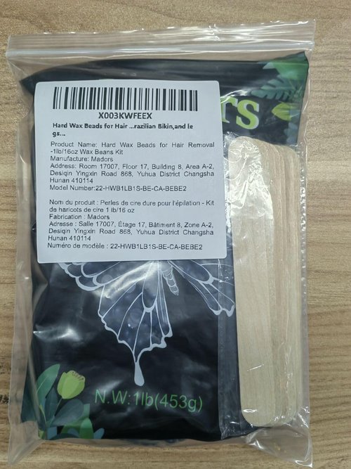 Madors Hard Wax Beads for Hair Removal -1lb/16oz Wax Beans Kit with 10 Wax applicator Sticks for Full Body, Facial, Brazilian Bikin,and legs…