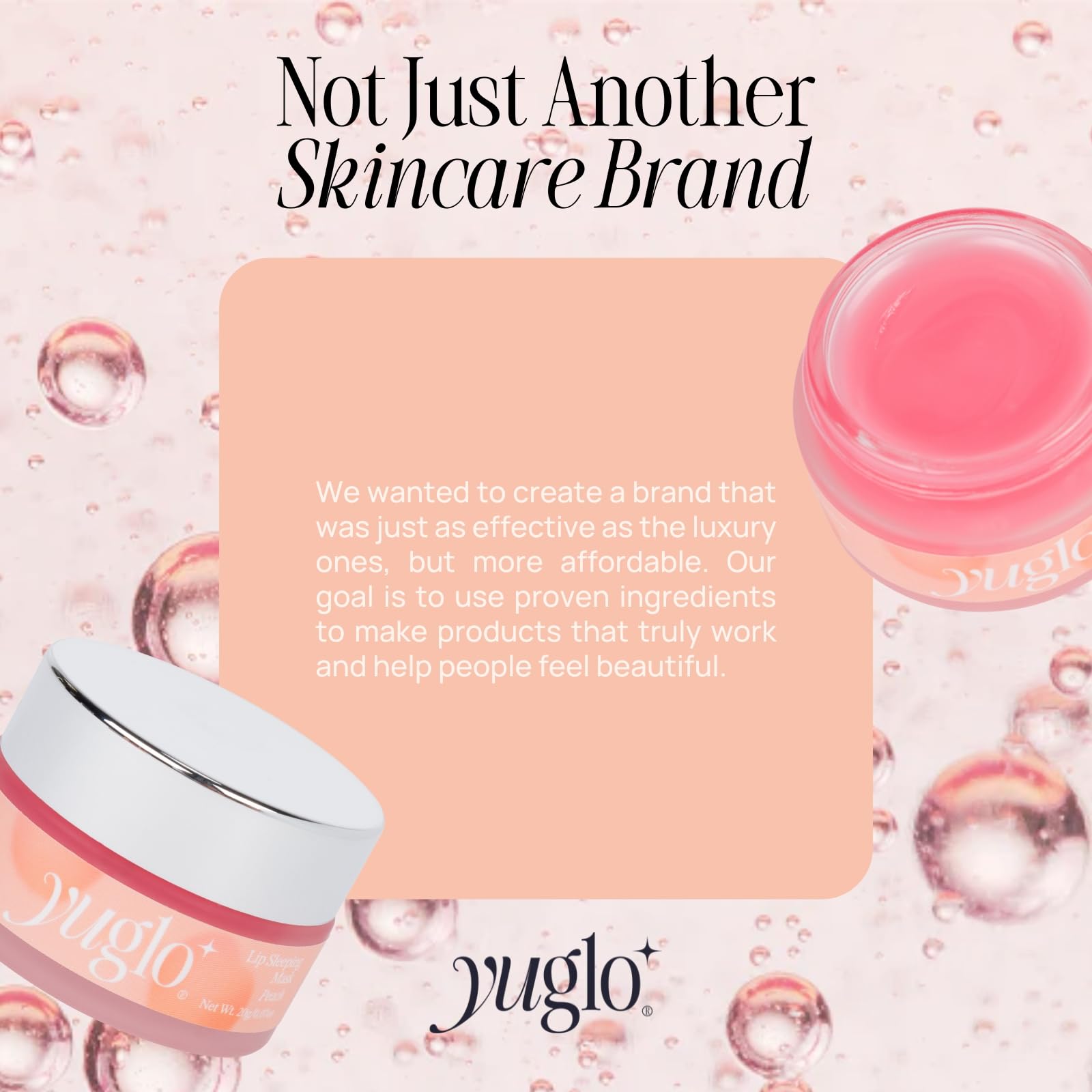YUGLO Lip Sleeping Mask | Peach Flavor | Hydrating & Soothing Lip Treatment for  Dry, Chapped Lips | Plumps & Moisturizes | Overnight Lip Repair