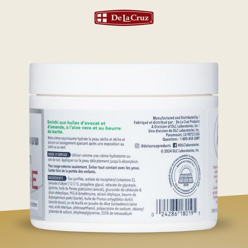 De La Cruz Vitamin E Cream FRAGRANCE FREE Moisturizer for Face and Neck - Moisturizing Skin Care for All Skin Types - Made in USA, 4 oz.