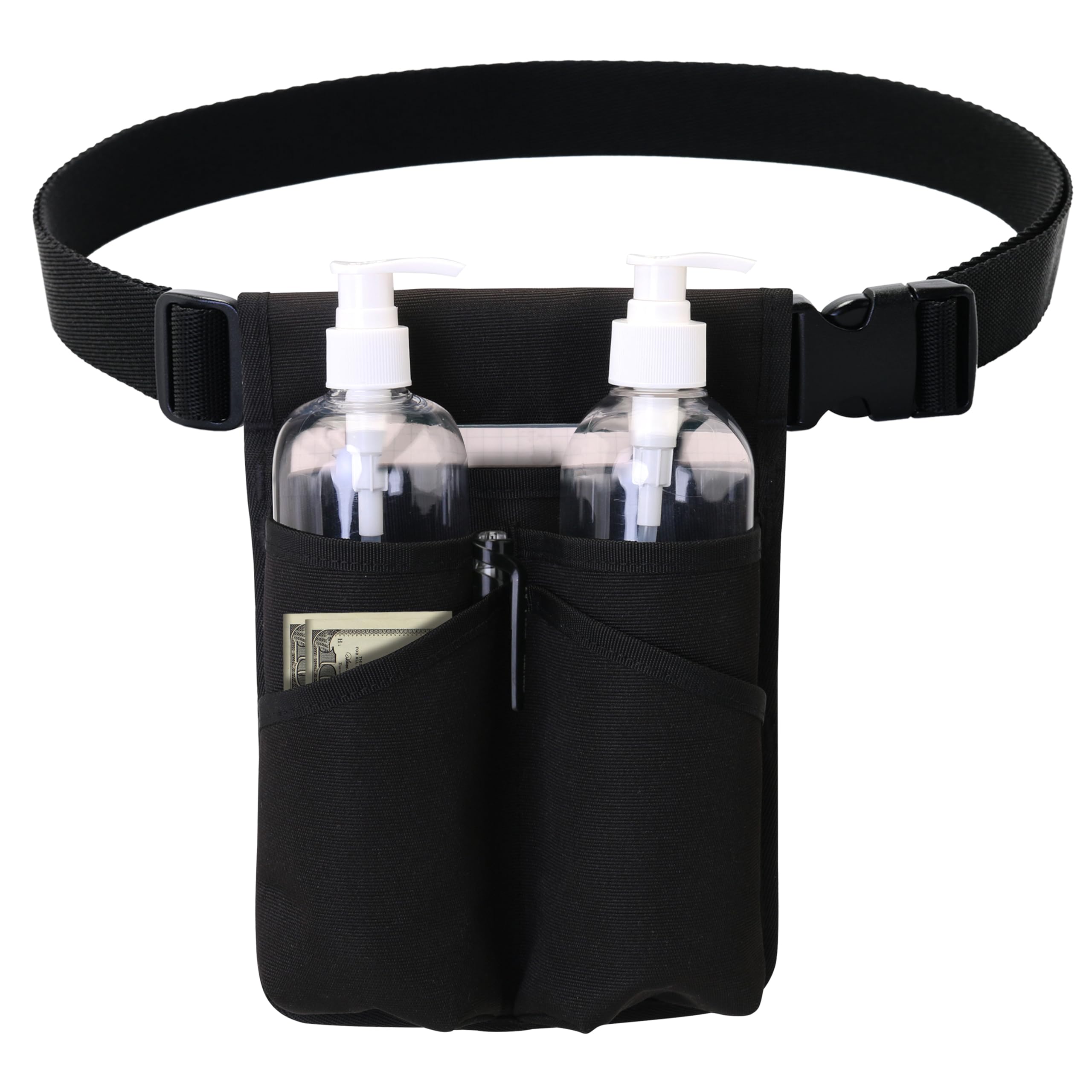 YOURUIMEI Professional Massage Therapist Holster with Adjustable Belt, Massage Bottle Bag, Massage Lotion Holster,Black(YR-XJ-2KD)