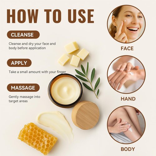 Jeirrzi Organic Beef Tallow for Skin, 100% Grass-Fed Tallow and Honey Balm for Face Body Moisturizer for Aging Dry Sensitive Skin, Deep Hydration & Nourishment 2 OZ