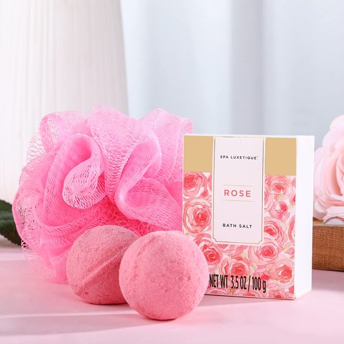 spa luxetique Gift Set For Women, Bath Sets for Women Gift, 8 Pcs Rose Spa Basket Includes Bubble Bath, Shower Gel, Body Lotion, Mom Birthday Gifts, Mother‘s Day Gifts for Her