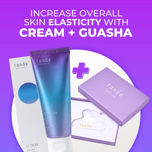 TONDE LC Cream w/Gua Sha | Skin Tightening Cream for Face & Body | Korean Skin Care Moisturizer Face Cream w/Body & Facial Massager | Skin Firming Cream & Gua Sha Stone (3.38 Fl. Oz)
