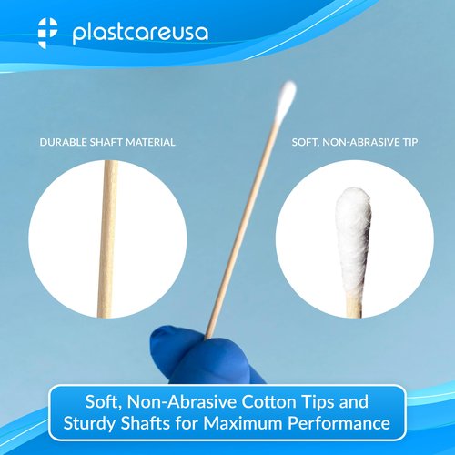 Cotton Tipped Applicators 6 Inch - Non Sterile Cotton Swabs with Wooden Sticks - Medical Cotton Tip Applicator for Multiple Uses (1000 Pack)