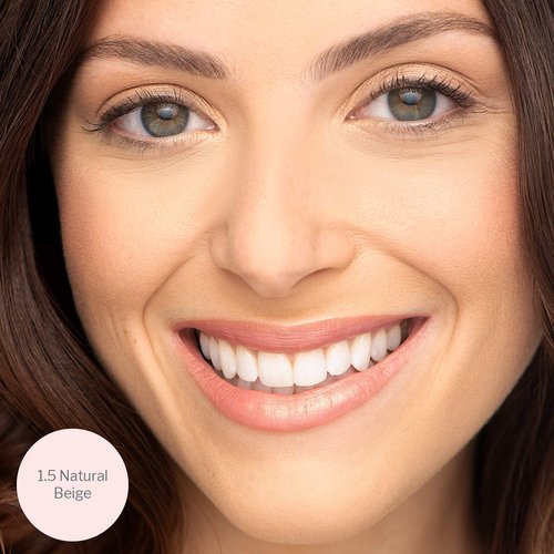True + Luscious Camera Stick Foundation | Full Coverage Cream for Flawless Airbrushed Skin | Hydrating Non-Comedogenic Formula | Vegan Paraben-Free Cruelty-Free 0.49 oz | Shade 1.5: Natural Beige