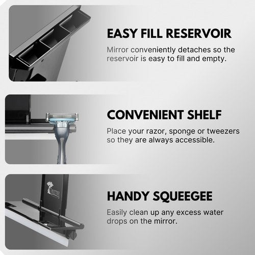 ToiletTree Products Fogless Shower Mirror - Anti-Fog Mirror - Adjustable Shaving Mirror with a Squeegee - Rust-Proof, Impact-Resistance Bathroom Shower Mirror - Tall