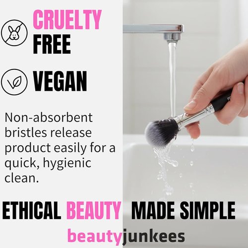 Beauty Junkees Concealer Brush - Small Soft Fluffy Tapered Vegan Brush for Precision Application